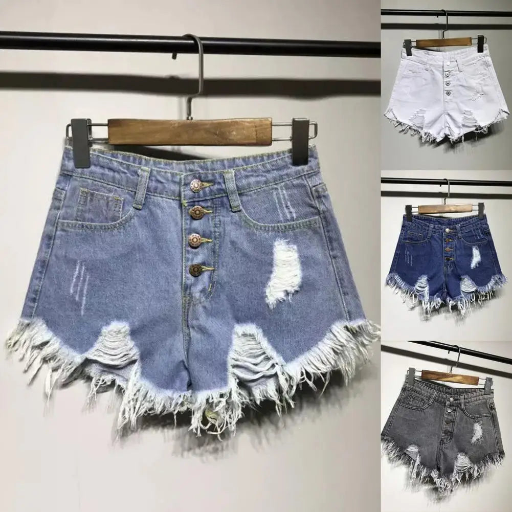 Summer Denim Shorts Women Tassel Ripped Jeans Short for Women High Waist Denim Hot Shorts Sexy Jeans pantalones short femme