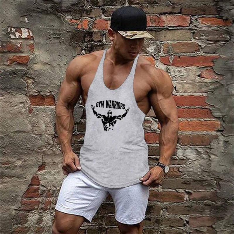 Muscle guys Brand Clothing Gym Tank Tops Mens Fitness cotton Clothes Singlets Men Stringer Bodybuilding sleeveless T-Shirt