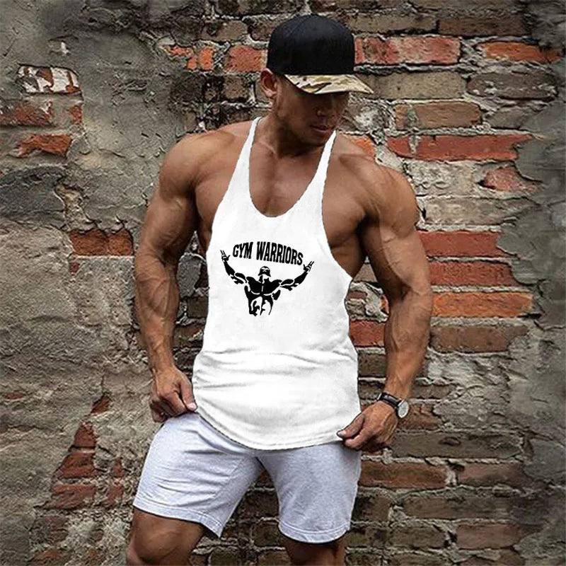 Muscle guys Brand Clothing Gym Tank Tops Mens Fitness cotton Clothes Singlets Men Stringer Bodybuilding sleeveless T-Shirt