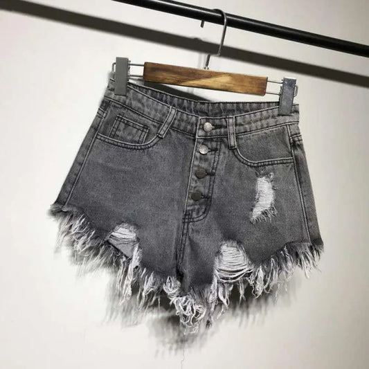 Summer Denim Shorts Women Tassel Ripped Jeans Short for Women High Waist Denim Hot Shorts Sexy Jeans pantalones short femme