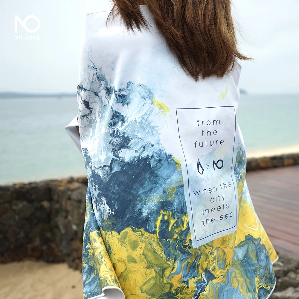 Nu-June Microfiber Quick Dry Beach Surfing Towel Camping Towel Fast Drying Travel Hiking Bath Beach Swimming Gym Yogo Towel Hoodie