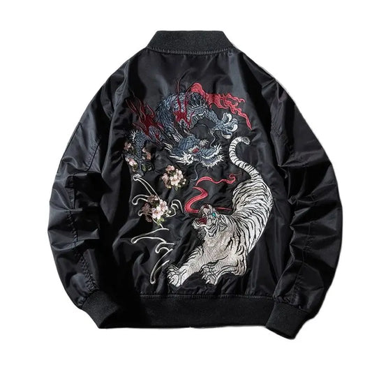 Sukajan Bomber Jacket Men Yokosuka Souvenir Japan Anime Embroidered MA1 Coat Dragon Tiger Boys Baseball Cloth 2023 Spring Winter