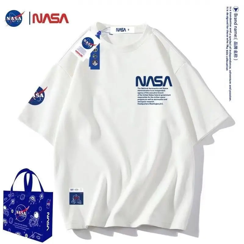 NASA Breathable Short-sleeved Tops Large Size Letter Printing T-shirt S-4XL