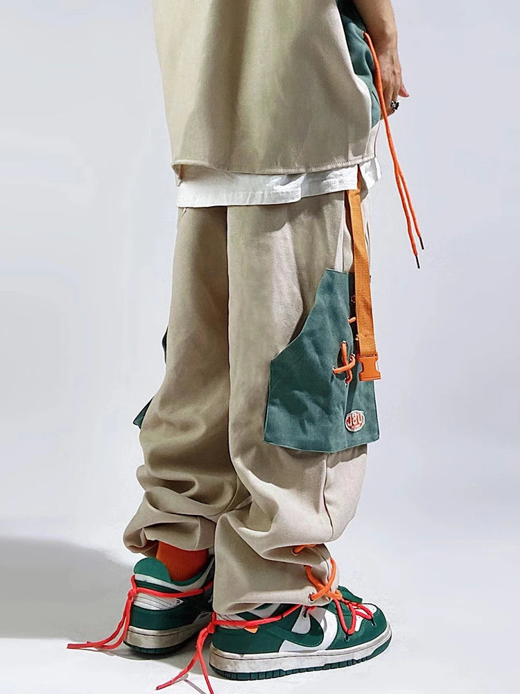 Japanese Hip Hop Cargo Pants Men Men's Oversize Couples Sweatpants Y2K Steetwear Multiple Pockets Patchwork Harajuku 2023