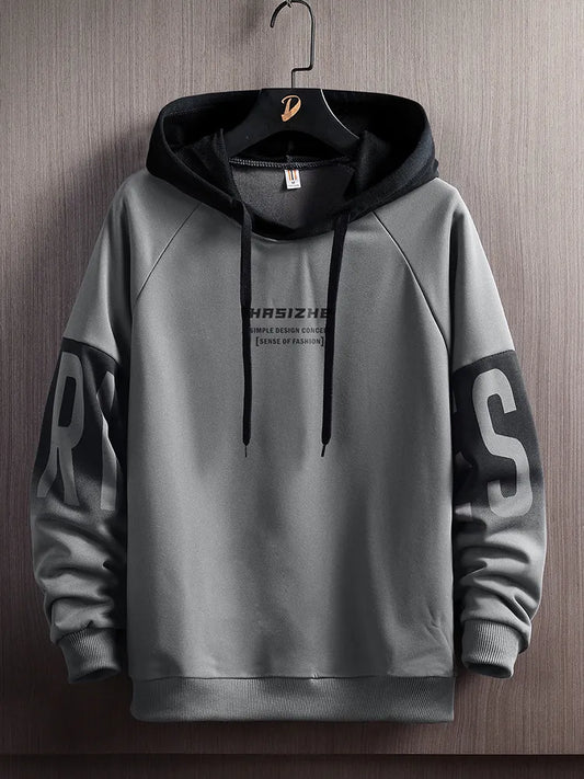 Men's fashion casual printing style design retro hoodie