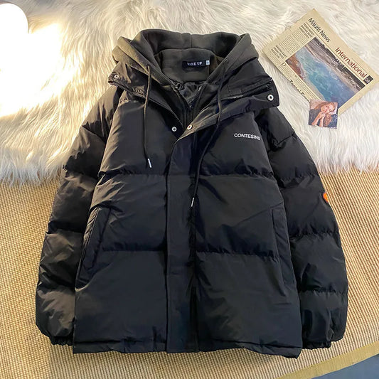 Winter Leisure Cotton Clothes Women Y2k Multi-Functional Fake Two Pocket Zipper Cotton Jacket Thick Coat Korean Version Winter