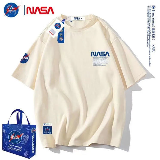 NASA Breathable Short-sleeved Tops Large Size Letter Printing T-shirt S-4XL