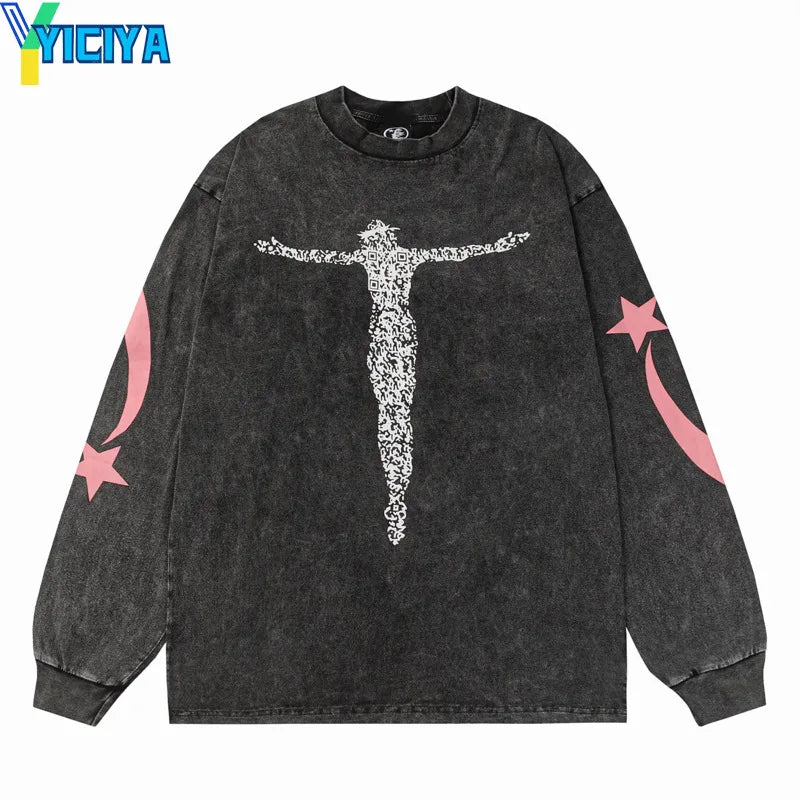 YICIYA T-shirts new y2k clothes crop tops fashion woman Casual Hip Hop Letter printing T-shirt Aesthetic clothing Women pulovers