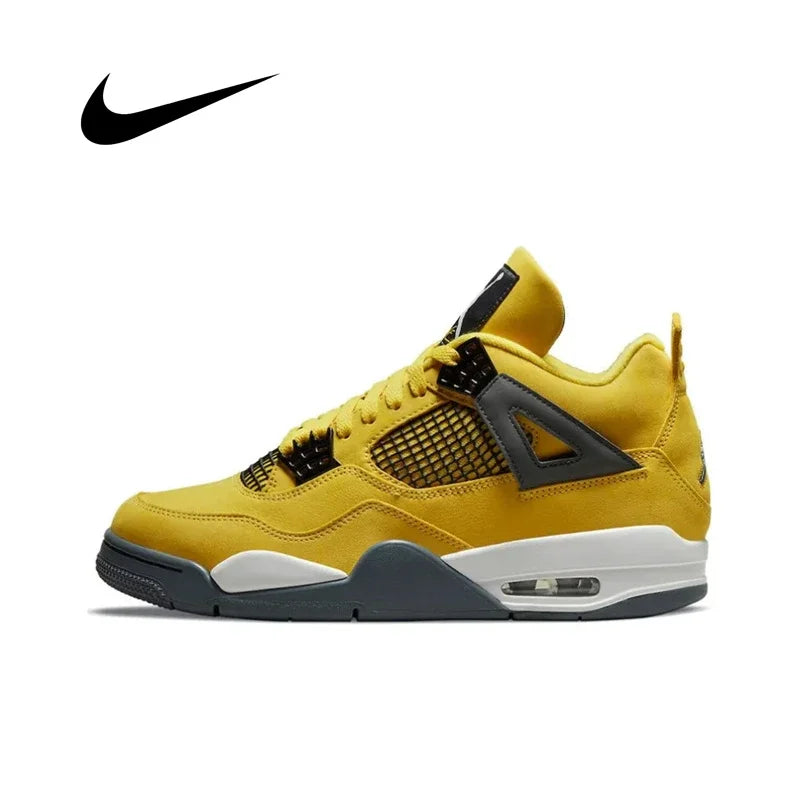 Nike Air Jordan 4 retro red thunder Men's Women's Classics Outdoor Sports Sneakers Comfortable Sneakers Retro Chic