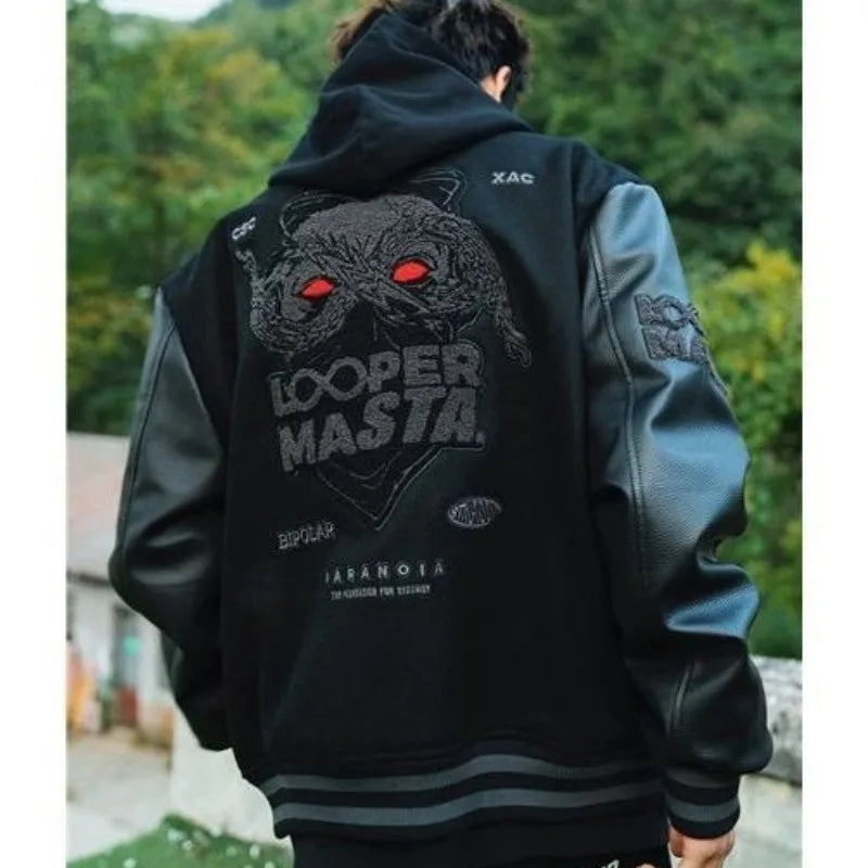 Street Popular Gothic Embroidered Jackets And Coats Men Y2K New Harajuku Style Hip Hop Baseball Jacket Punk High Street Jackets