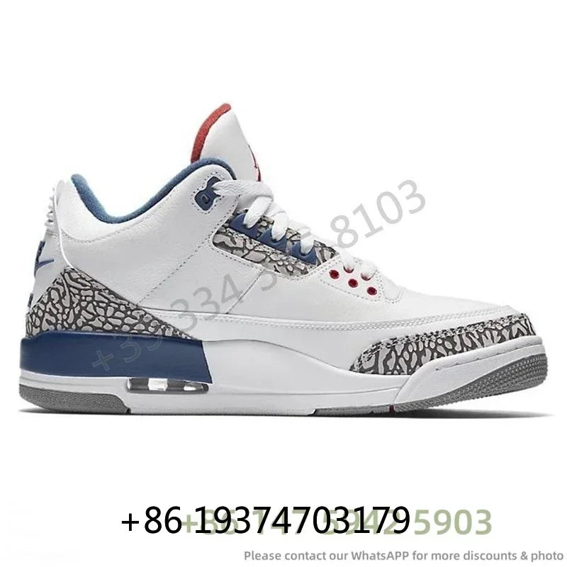 2024 Nike Air Jordan Retro 3 One AJ3 Wizards White Cement Reimagined Cardinal Red Sports Sneakers Basketball Shoes 36-47