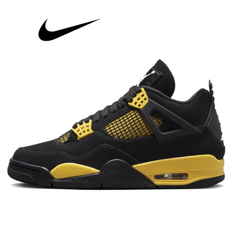 Nike Air Jordan 4 retro red thunder Men's Women's Classics Outdoor Sports Sneakers Comfortable Sneakers Retro Chic