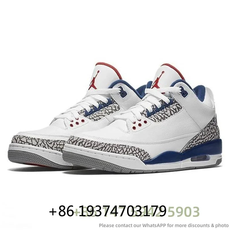 2024 Nike Air Jordan Retro 3 One AJ3 Wizards White Cement Reimagined Cardinal Red Sports Sneakers Basketball Shoes 36-47