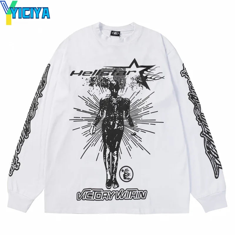 YICIYA T-shirts new y2k clothes crop tops fashion woman Casual Hip Hop Letter printing T-shirt Aesthetic clothing Women pulovers