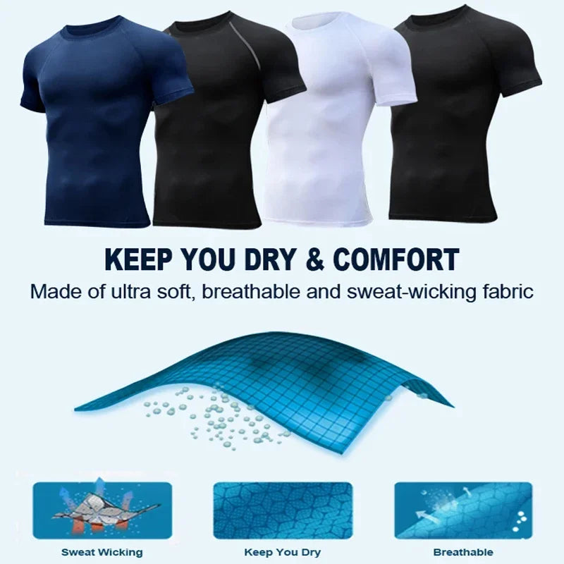 Men's Rashguard Spider Print Compression T-Shirts for Men Gym Fitness Undershirts Quick Dry Athletic Shirt Tops Sportswear Male