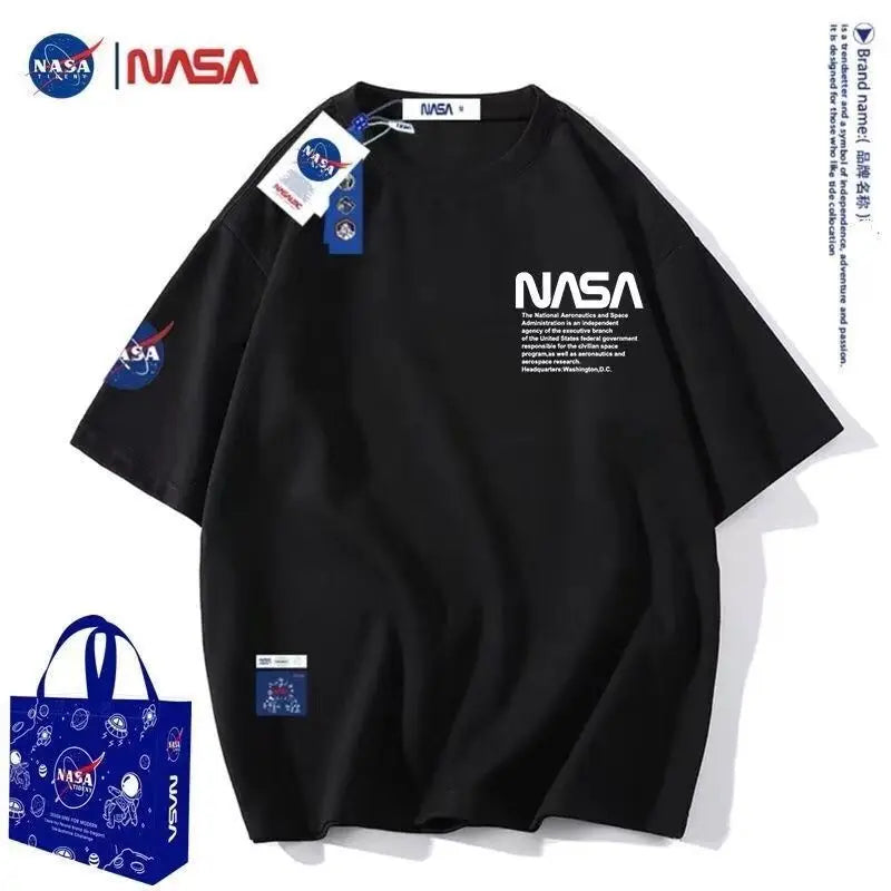 NASA Breathable Short-sleeved Tops Large Size Letter Printing T-shirt S-4XL