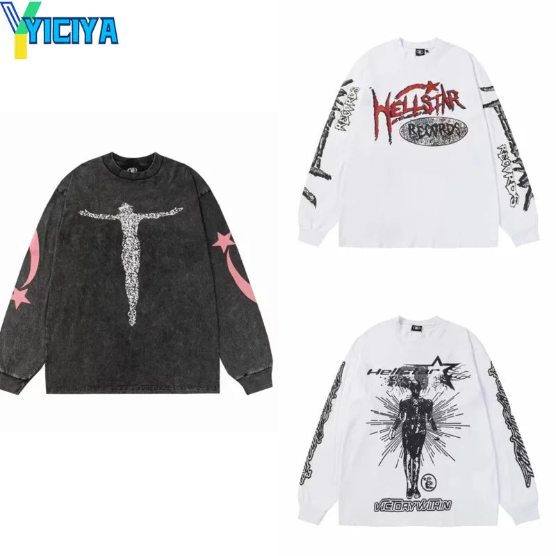 YICIYA T-shirts new y2k clothes crop tops fashion woman Casual Hip Hop Letter printing T-shirt Aesthetic clothing Women pulovers