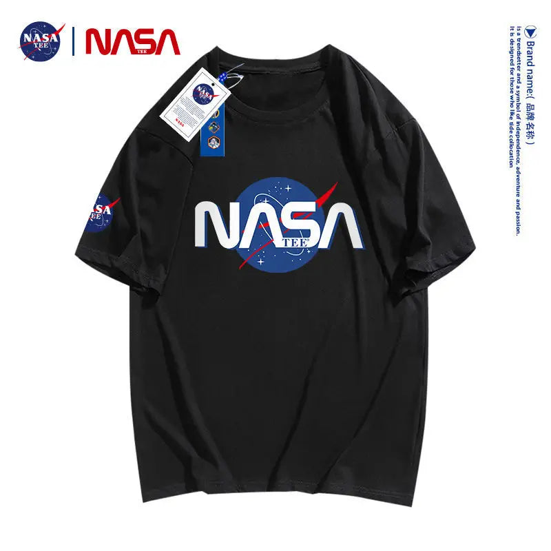 NASA T-shirt Men's Letter Printed Round Neck Short Sleeve All-match Tops & Tees