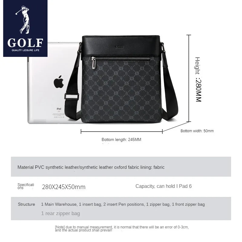 GOLF Men's Bag Leisure Fashion Shoulder Bag Business Print Crossbody Small Backpack Lightweight Handbag Brand Briefcase