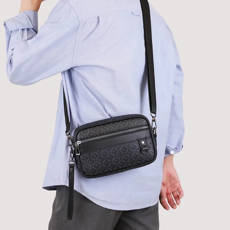 Business Style Men's Bags High Quality PU Leather Man's Handbag Shoulder Bag Multi-Functional Men's Hand Bag With Waist Strap Sac