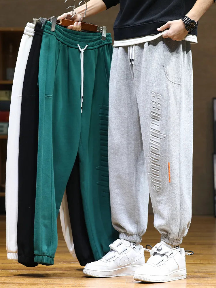 Sweatpants Baggy Joggers Fashion Letter Hip Hop Streetwear Harem Pant Men Casual Cotton Loose Trousers 8XL