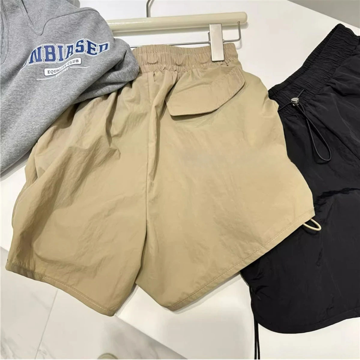 Summer Loose Shorts Women Casual Harajuku Quick Dry Korean Style Safari Solid Drawstring Hot Girls American Retro Vintage Bottom