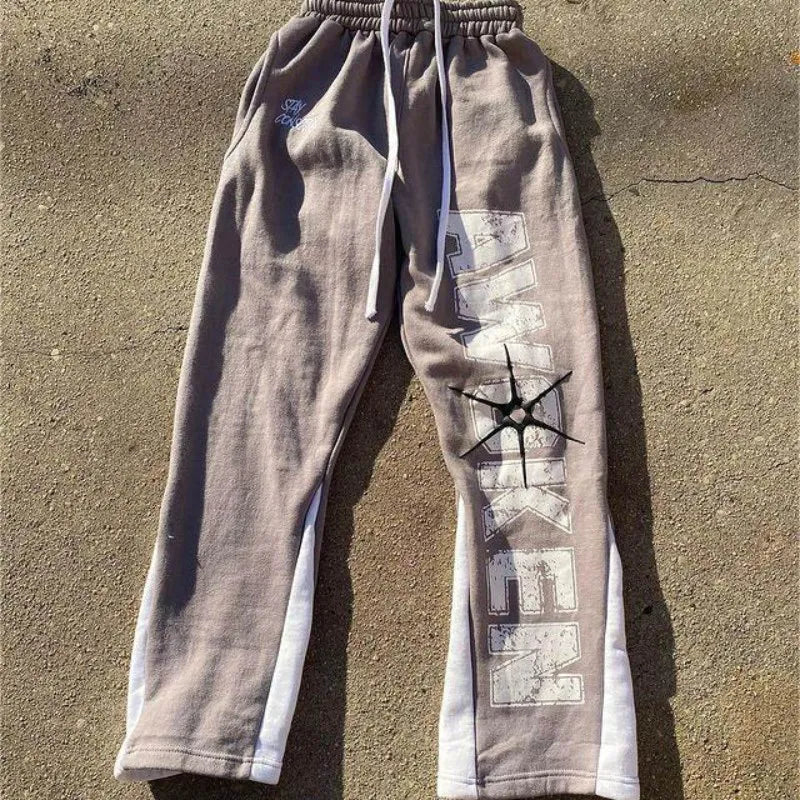 2024 New Y2k Street Colored Wide Leg Knitted Pants Men's Letter Letter Straight Pants Gothic Harajuku Retro Casual Loose Pants
Cargo Style.