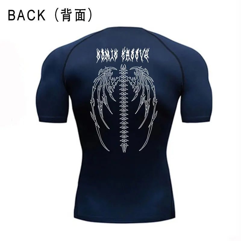 Y2K Compression Shirt Men Elastic Training T-shirt Gym Fitness Workout Tights Sport Athletic Running Men Long Sleeve T Shirt