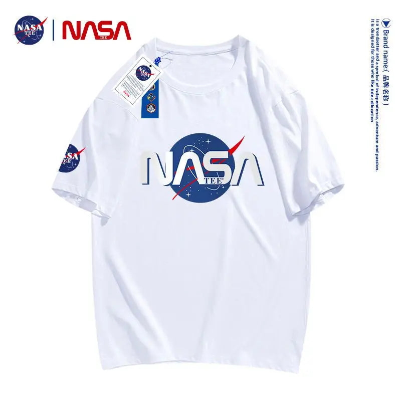 NASA T-shirt Men's Letter Printed Round Neck Short Sleeve All-match Tops & Tees