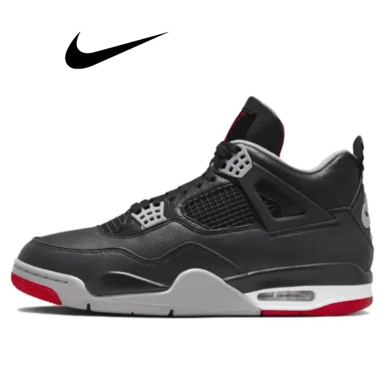 Nike Air Jordan 4 retro red thunder Men's Women's Classics Outdoor Sports Sneakers Comfortable Sneakers Retro Chic