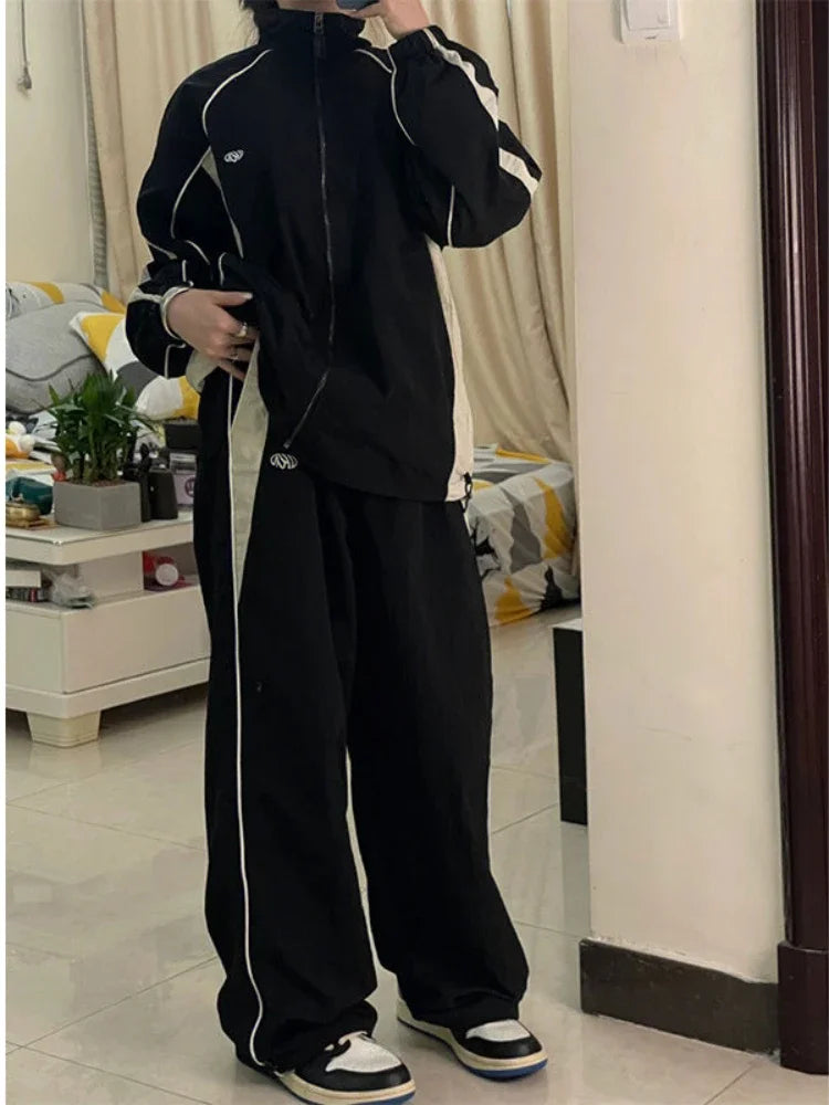 Women Casual Joggers Pants Fashion Streetwear Oversized Sports Wide Leg Pants Hip Hop Y2k Sweatpants High Waist Baggy Trousers