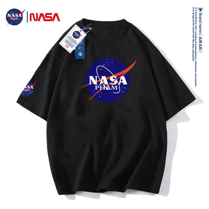 NASA Men's Letter Printed Fashionable Round Neck Short Sleeve All-match T-shirt S-4XL