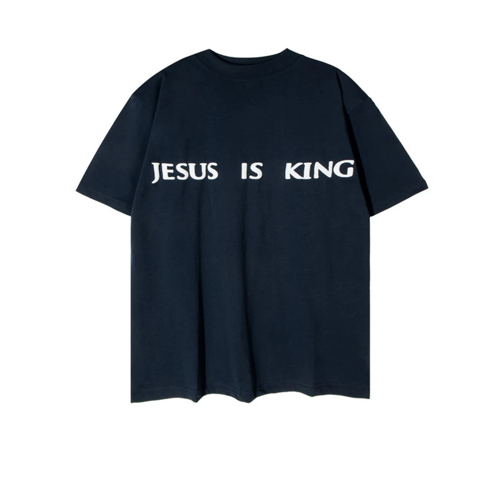 CPFM Kanye West 2023 Spring Summer Women Men T shirts Jesus Is King Foaming Printing Oversized Hip Hop Casual Short Sleeve