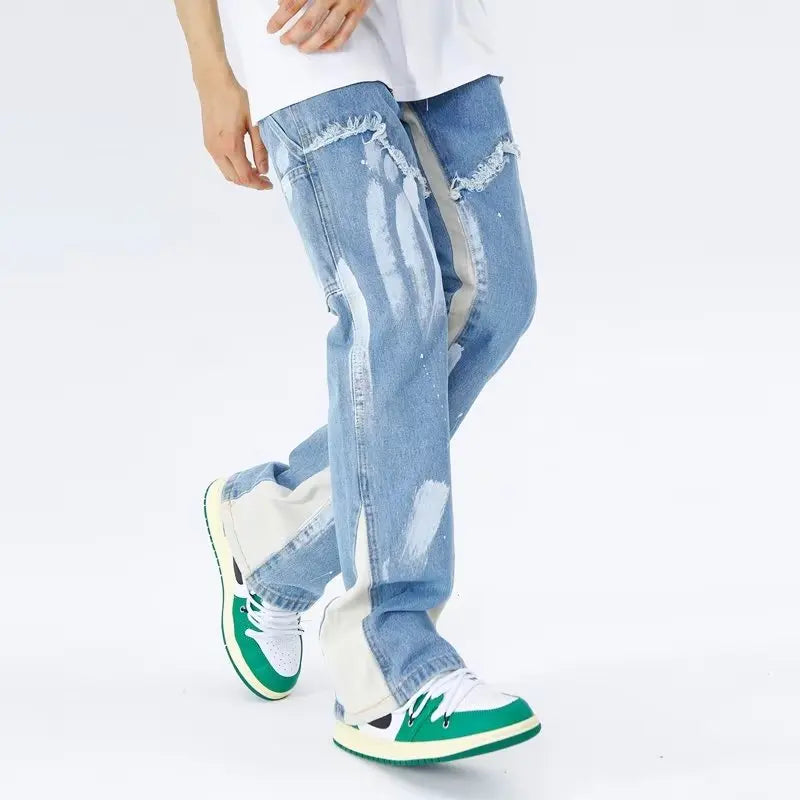 2023 Kanye Y2K Streetwear Baggy Flare Jeans Cargo Pants Men Clothing Drawstring Sweatpants Male Denim Trousers Pantalon Homme