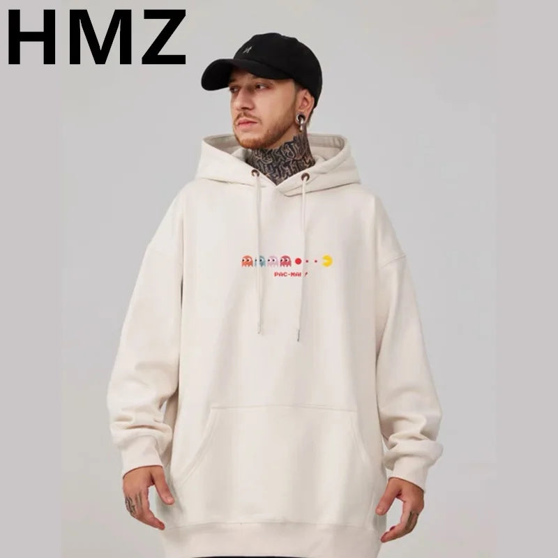 HMZ Personality Cartoon  Hoodie Mens Fashion Warm Sweatshirt Hip Hop Hoodies Casual Cotton Streetwear Autumn Winter New Hoody