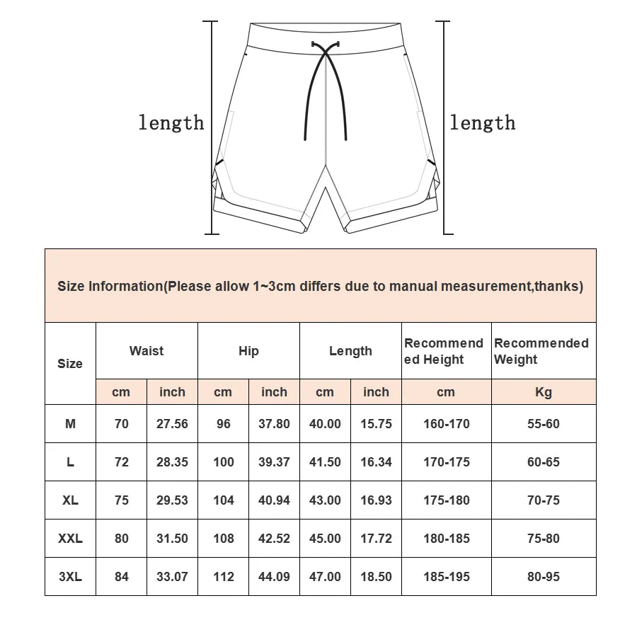 Camo Running Shorts Men Gym Sports Shorts 2 In 1 Quick Dry Workout Training Gym Fitness Jogging Short Pants Summer Men Shorts