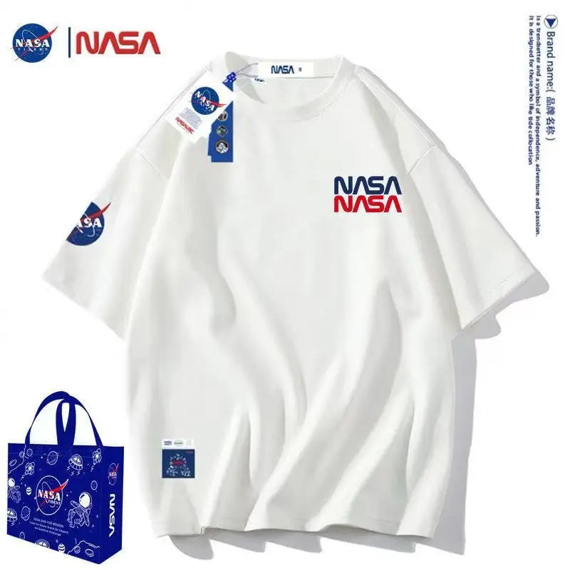 NASA New summer simple and versatile round neck letter printing men's fashion casual short-sleeve T-shirt top