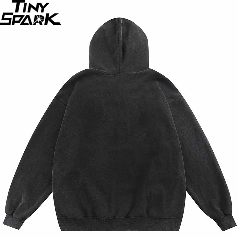 2024 Hip Hop Oversize Hoodie Sweatshirt Men Streetwear Funny Doberman Dog Animal Graphic Harajuku Washed Black Hooded Pullover