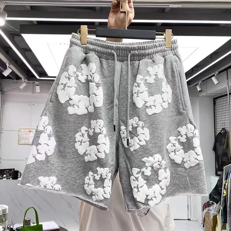 Frothy hip-hop high street casual shorts suit