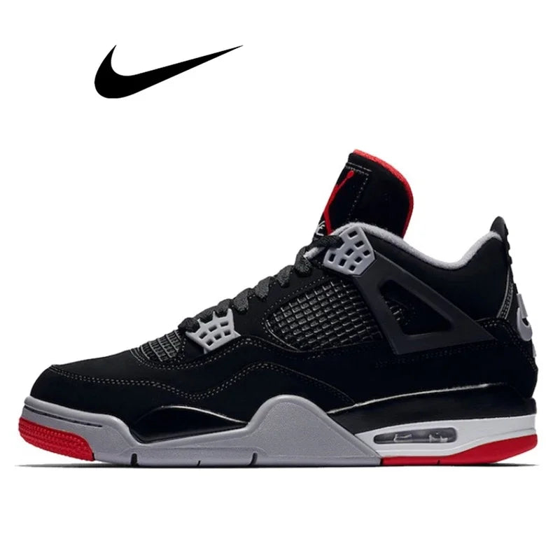 Nike Air Jordan 4 retro red thunder Men's Women's Classics Outdoor Sports Sneakers Comfortable Sneakers Retro Chic