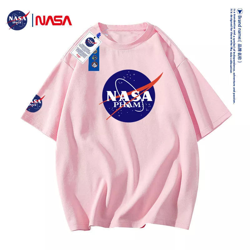 NASA Men's Letter Printed Fashionable Round Neck Short Sleeve All-match T-shirt S-4XL