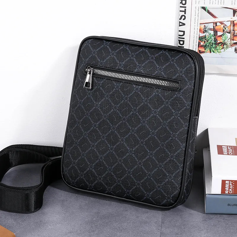 Men's Small Bags Handbag Business Style PU Leather Male Crossbody Bag Messenger Purse Vintage Pattern Design Men's Shoulder Bag